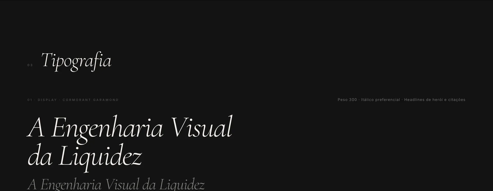 Una serif de display para la voz de la marca, con alfabeto y números completos.